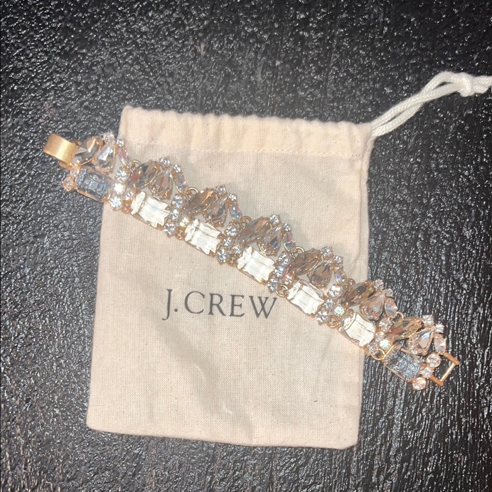 J. Crew Gold and Crystal Bracelet